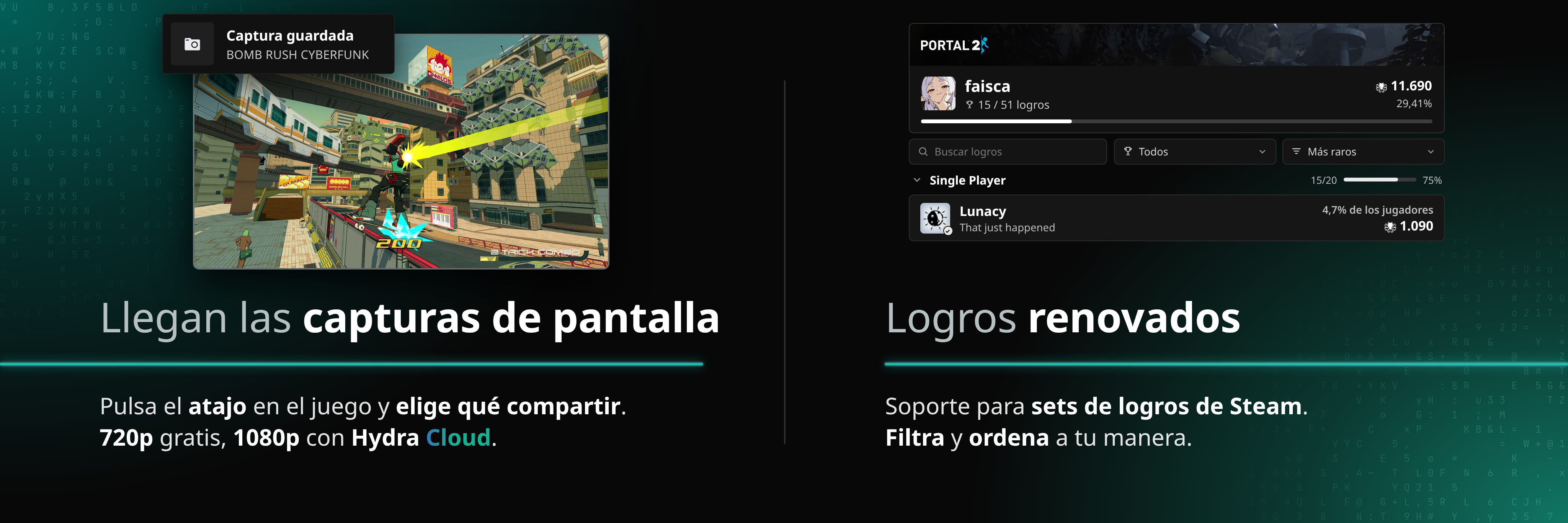 Hydra v4.3.0 - Capturas de pantalla, interfaz de logros rediseñada, ¡y más!